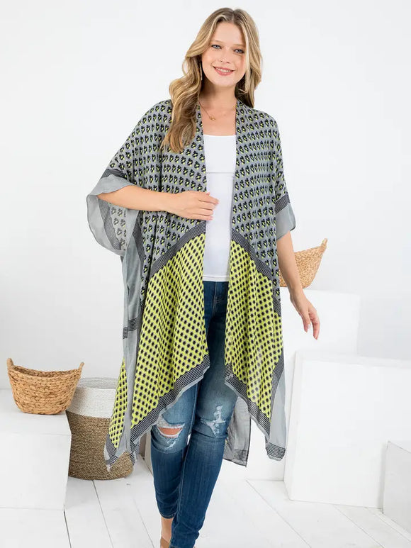 Patch Print Kimono - Ideal For Resort or Vacation Wear