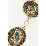 Detailed Ornate Disc Concho Chain Belt