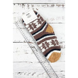 Stripes with Snowflakes Print Mink Fleece Fury Socks