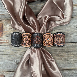 Tooled Leather Wild Rag Slides -