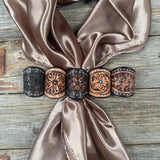Tooled Leather Wild Rag Slides -