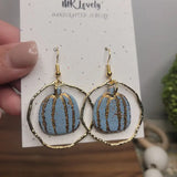 Gold Foiled Pumpkin Dangles
