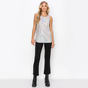 Sequin Side Ruched Tank