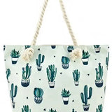 Vibrant Colorful Animated Sketch Cactus Printed Tote Bags