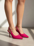 Sarah Pointed Toe Slingback Stiletto Heels Sleek Dress Pumps