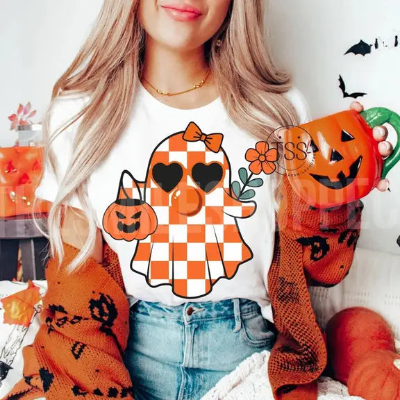 White and Orange Checkered Ghost