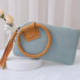 Fashion Cuff Handle Tassel Wristlet Clutch