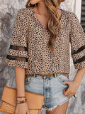 New T-Shirt Mesh Polka Dots Print Blouse
