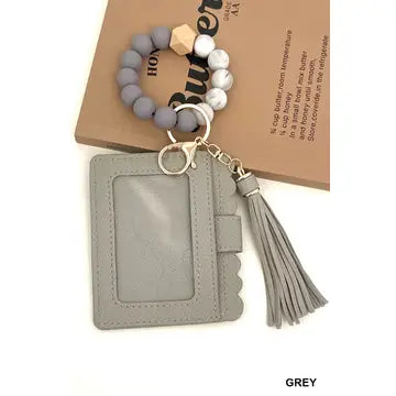 Beaded Bracelet Keychain Card Holder Wallet