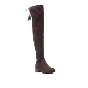 Dark Red nople knee boots w/drawstring