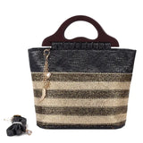 Wildflower Multicolor Highend wooden Handle Bag