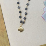 Devyn Beaded Necklace with Small Gold Medallion