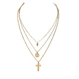 3 Piece metal cross necklace