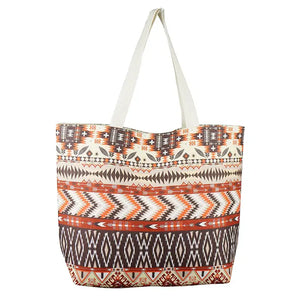 AZTEC PATTERN BEACH BAG