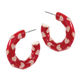 HEART PATTERNED HOOP EARRINGS