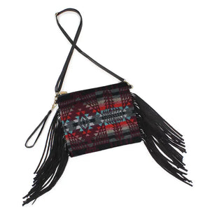 WESTERN SADDLE BLANKET TASSEL CROSSBODY BAG (MULTICOLORED)