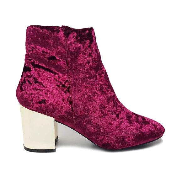 Burgundy Hot Kiss Christie velvet ankle