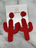 Hand Beaded Cactus earrings