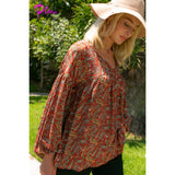 Plus Paisley Baby Doll Top